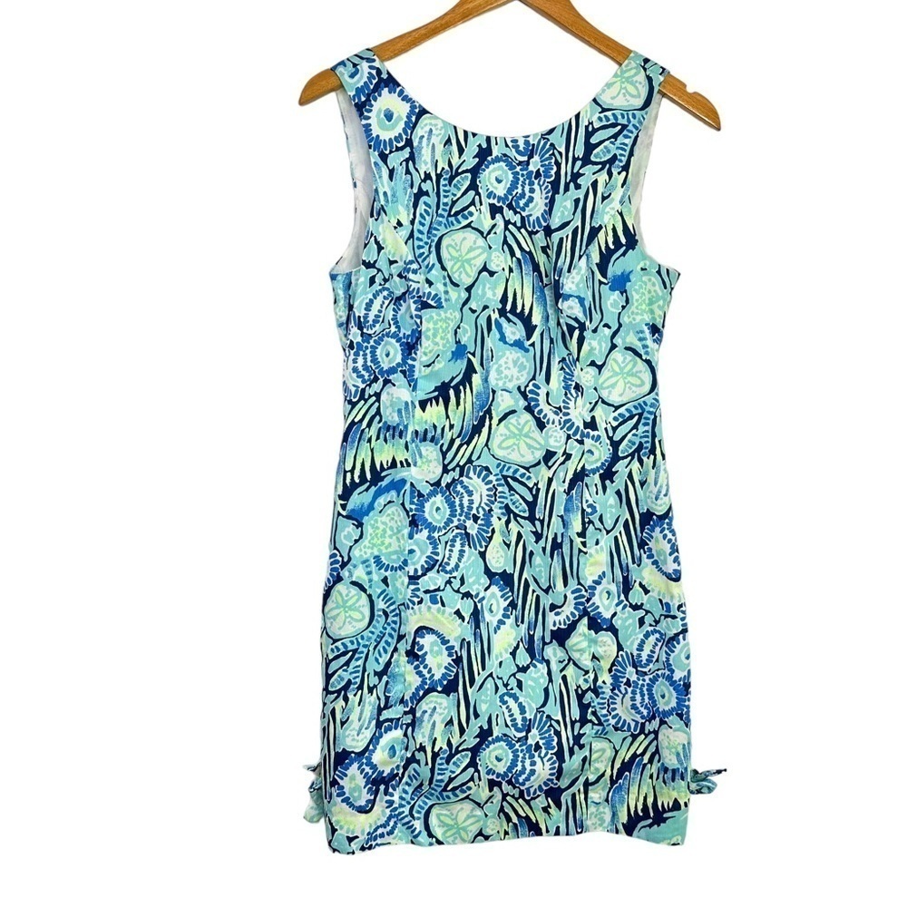 Lilly Pulitzer Mila Shift Dress Sz 4 Indigo Sunset Blue Lined Sleeveless